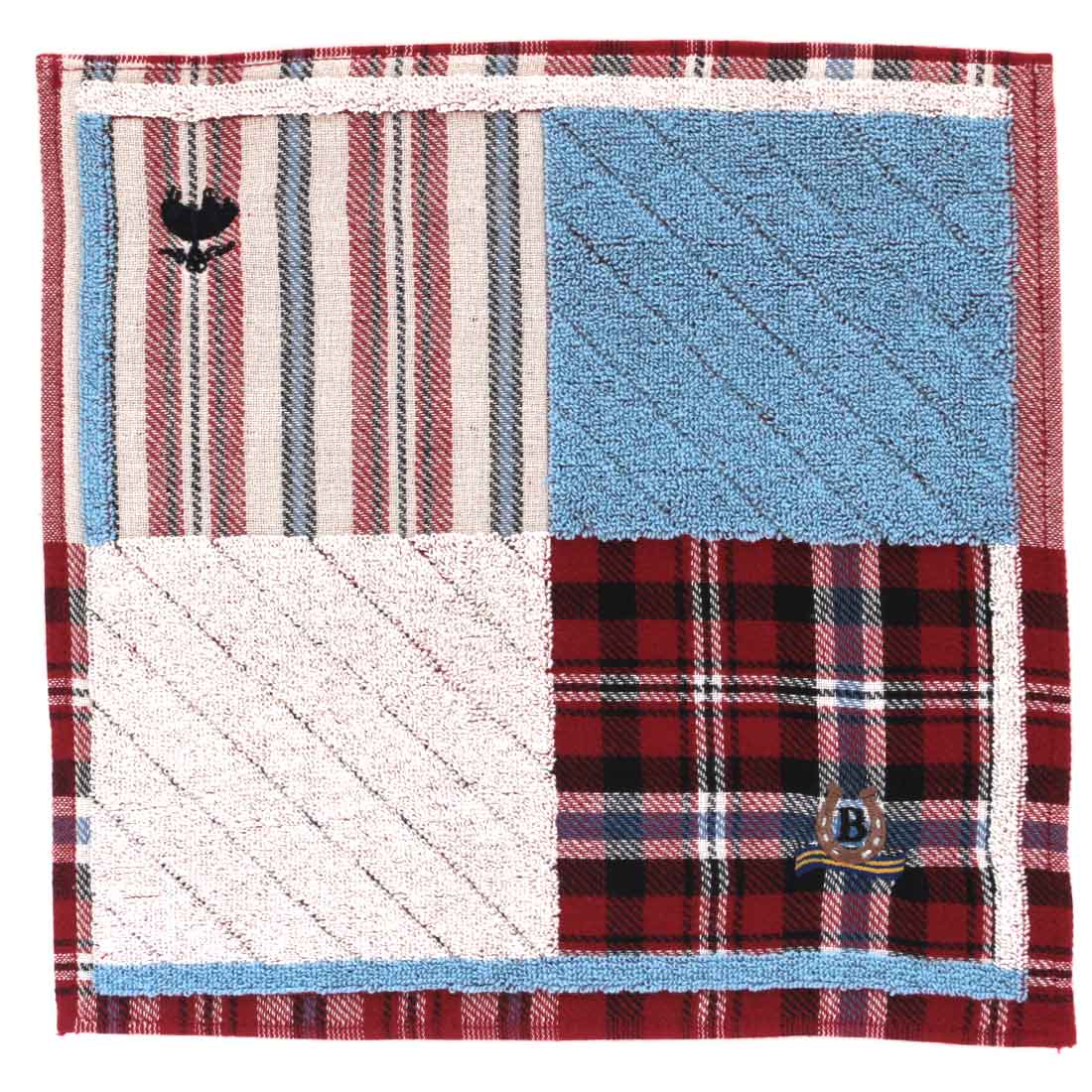 ブルックス ブラザーズ 表ガーゼ・裏タオルハンカチ 干支 蹄鉄刺繍