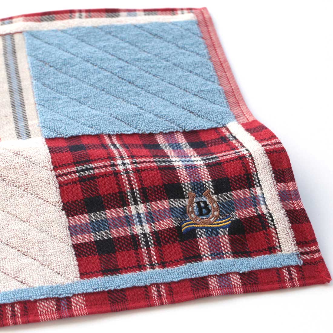 ブルックス ブラザーズ 表ガーゼ・裏タオルハンカチ 干支 蹄鉄刺繍