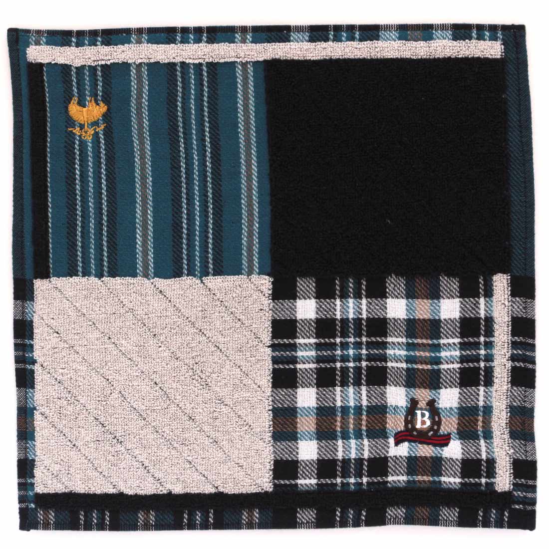 ブルックス ブラザーズ 表ガーゼ・裏タオルハンカチ 干支 蹄鉄刺繍