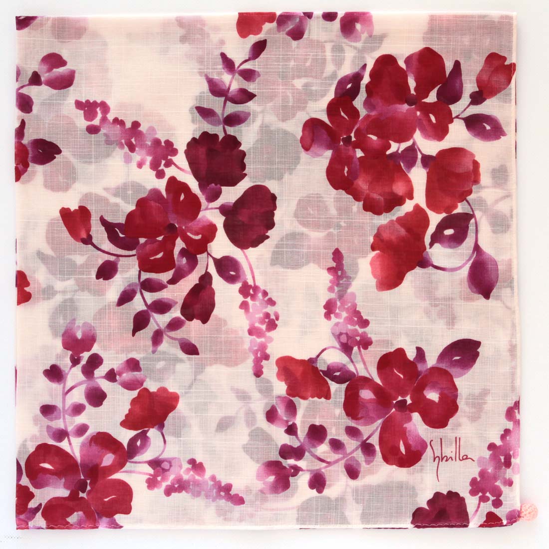 シビラ 大判 プリントハンカチ（58cm）compartir（コンパルティー