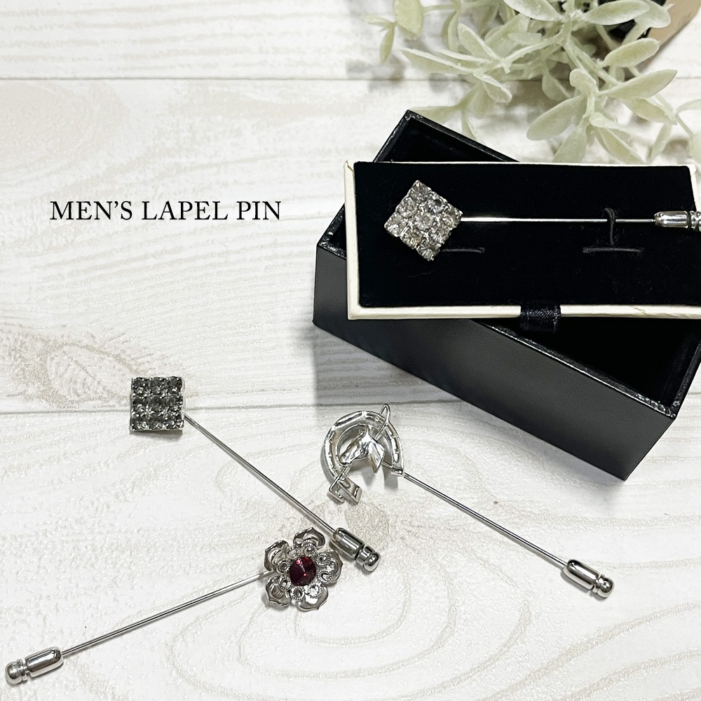 メンズビギ 星モチーフ ブルーラインストーン ラペルピン