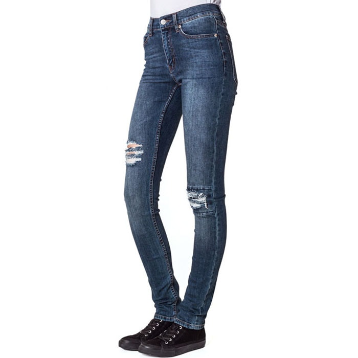 Cheap Monday（チープマンデー） TIGHT MID RISE SLIM SKINNY Carbon Blue ダメージスキニーデニム