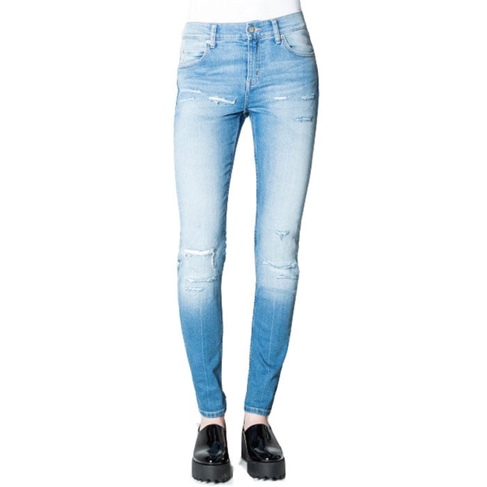 Cheap Monday（チープマンデー） TIGHT MID RISE SLIM SKINNY Break Blue スキニーデニム