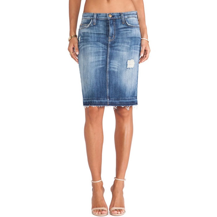 Current Elliott（カレントエリオット） THE STILETTO PENCIL Skirt Jodie Destroy W/Released Hem デニムスカート