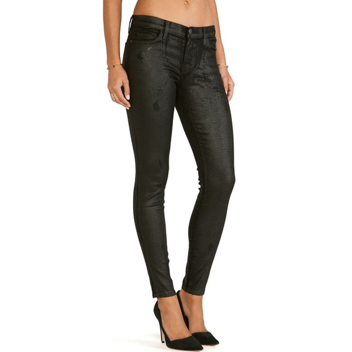 Current Elliott（カレントエリオット） THE ANKLE Skinny Trucker Coating ブラックスキニー