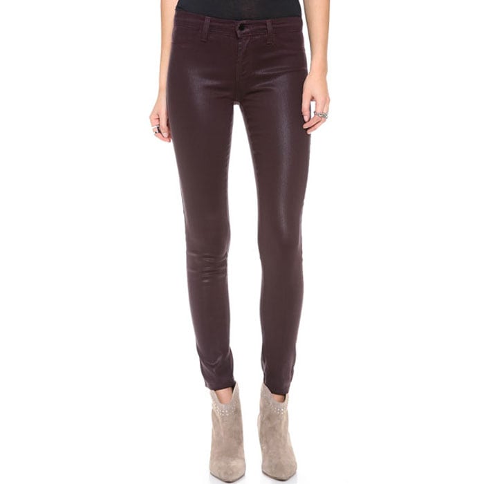 J Brand（ジェイブランド・ジェーブランド） 915 Low-Rise Siper Skinny Lacquered Pinot スキニーパンツ