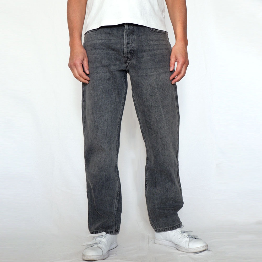 DR DENIM ドクターデニム DASH Relaxed Straight Mid Grey Used リラックス ストレート