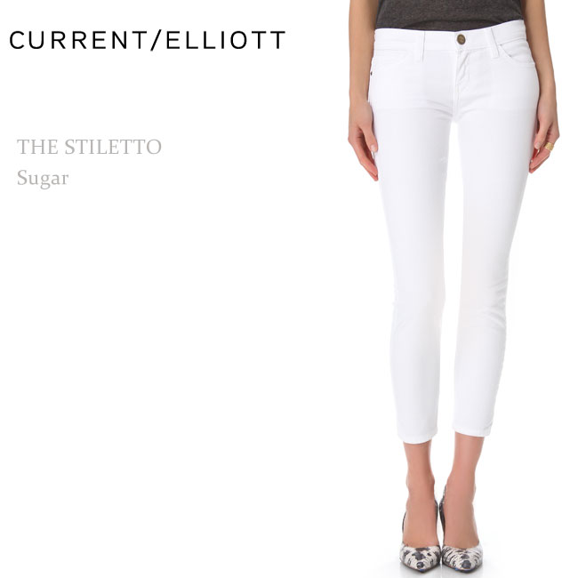 Current Elliott（カレントエリオット） THE STILETTO Sugar ホワイトスキニーデニム
