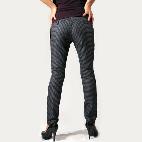 Raven Denim(レーベンデニム) DORIS Slim Crop Trouser Navy Houndstooth トラウザーパンツ