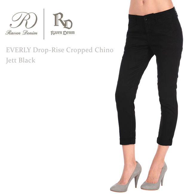 Raven Denim（レーベンデニム） EVERLY Drop-Rise Cropped Chino Jett Black クロップドチノブラックパンツ