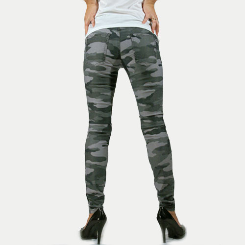 Current Elliott（カレントエリオット） THE ANKLE Skinny Distressed Camo Black Coating スキニーパンツ