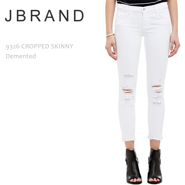 J Brand（ジェイブランド・ジェーブランド）9326 LOW-RISE CROPPED SKINNY Demented ホワイトスキニー