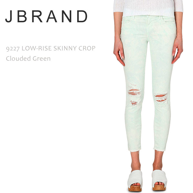 J Brand（ジェイブランド・ジェーブランド）9227 LOW-RISE SKINNY CROP Clouded Green スキニーデニム