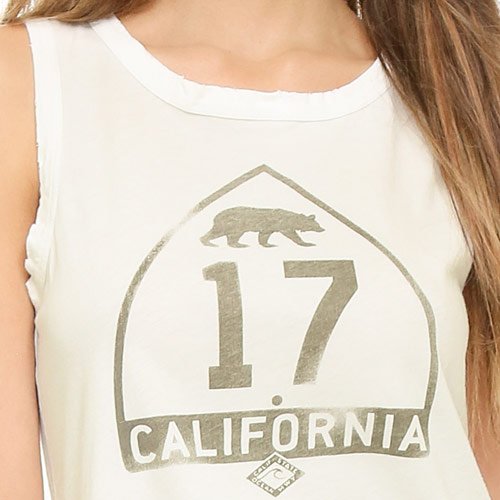 Current Elliott（カレントエリオット） THE MUSCLE TEE Vintage White Highway 17 Tシャツ