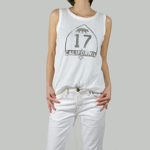 Current Elliott（カレントエリオット） THE MUSCLE TEE Vintage White Highway 17 Tシャツ