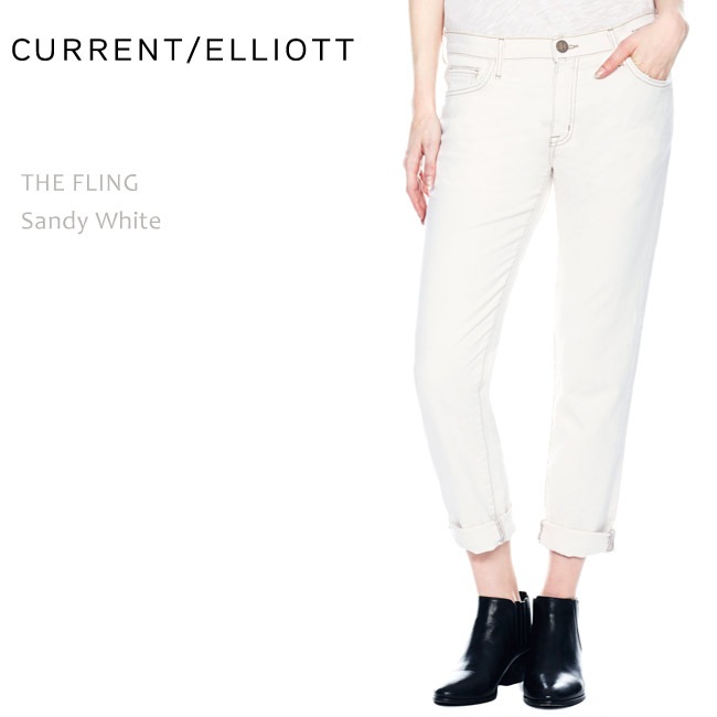 Current Elliott(カレントエリオット) THE FLING Sandy White ボーイフレンドデニム