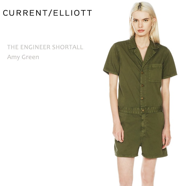 Current Elliott（カレントエリオット） THE ENGINEER SHORTALL Army Green サロペット