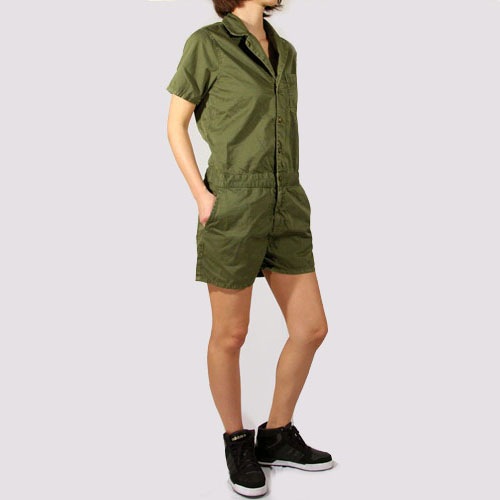 Current Elliott（カレントエリオット） THE ENGINEER SHORTALL Army Green サロペット