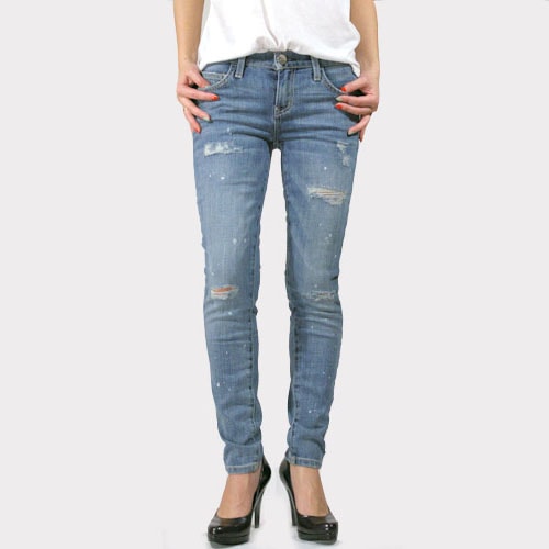 Current Elliott（カレントエリオット） THE STILETTO Super Loved Destroy with Paint スキニーデニム