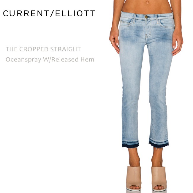 Current Elliott（カレントエリオット） THE CROPPED STRAIGHT Oceanspray w/Released Hem ストレートデニム