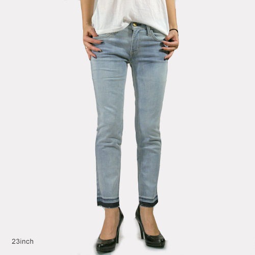 Current Elliott（カレントエリオット） THE CROPPED STRAIGHT Oceanspray w/Released Hem ストレートデニム