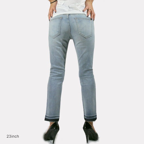 Current Elliott（カレントエリオット） THE CROPPED STRAIGHT Oceanspray w/Released Hem ストレートデニム