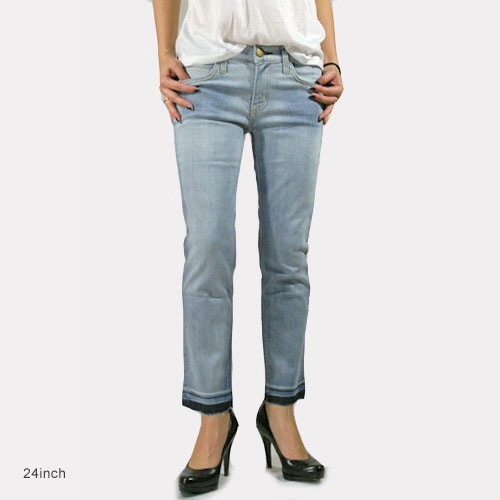 Current Elliott（カレントエリオット） THE CROPPED STRAIGHT Oceanspray w/Released Hem ストレートデニム