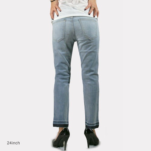 Current Elliott（カレントエリオット） THE CROPPED STRAIGHT Oceanspray w/Released Hem ストレートデニム