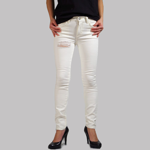 Siwy(シィーウィー) LAUREN MID RISE CROP SKINNY Double Cream スキニーデニム