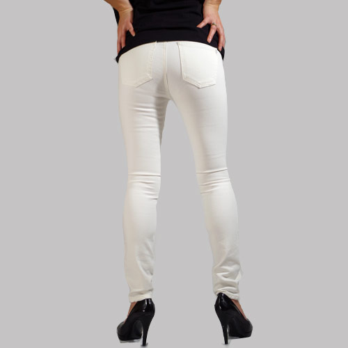 Siwy(シィーウィー) LAUREN MID RISE CROP SKINNY Double Cream スキニーデニム