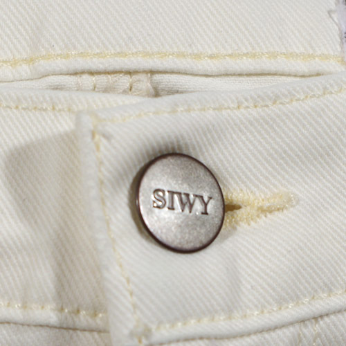 Siwy(シィーウィー) LAUREN MID RISE CROP SKINNY Double Cream スキニーデニム