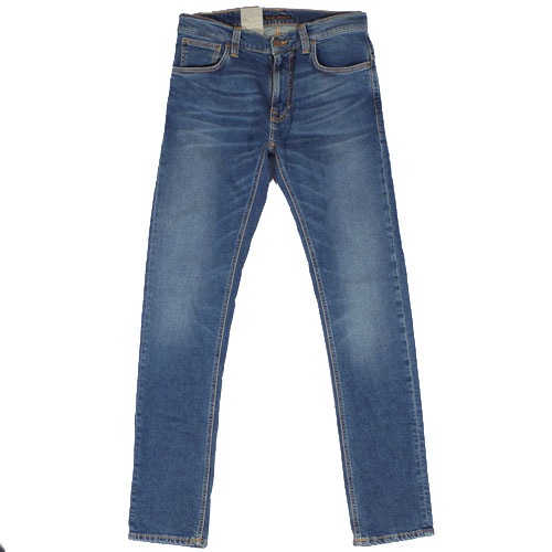 NUDIE JEANS（ヌーディー ジーンズ） THIN FINN Mid Blue Ecru シンフィン スリムレッグ