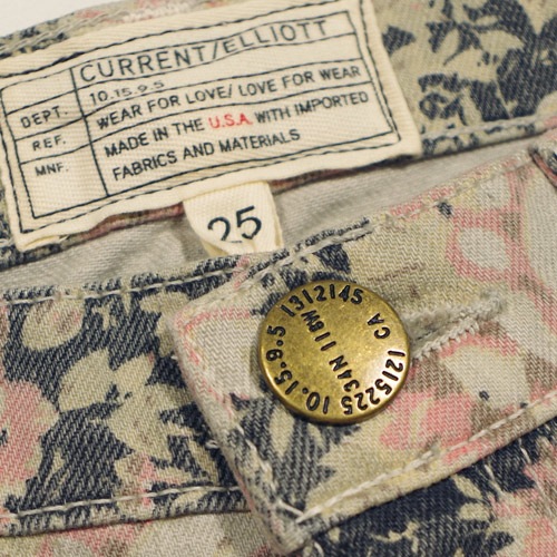 Current Elliott（カレントエリオット） THE STILETTO Phoenix Floral スキニーデニム