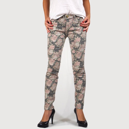 Current Elliott（カレントエリオット） THE STILETTO Phoenix Floral スキニーデニム