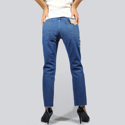 Levi's (リーバイス) 501 ORIGINAL CROPPED Charleston Step ストレートデニム