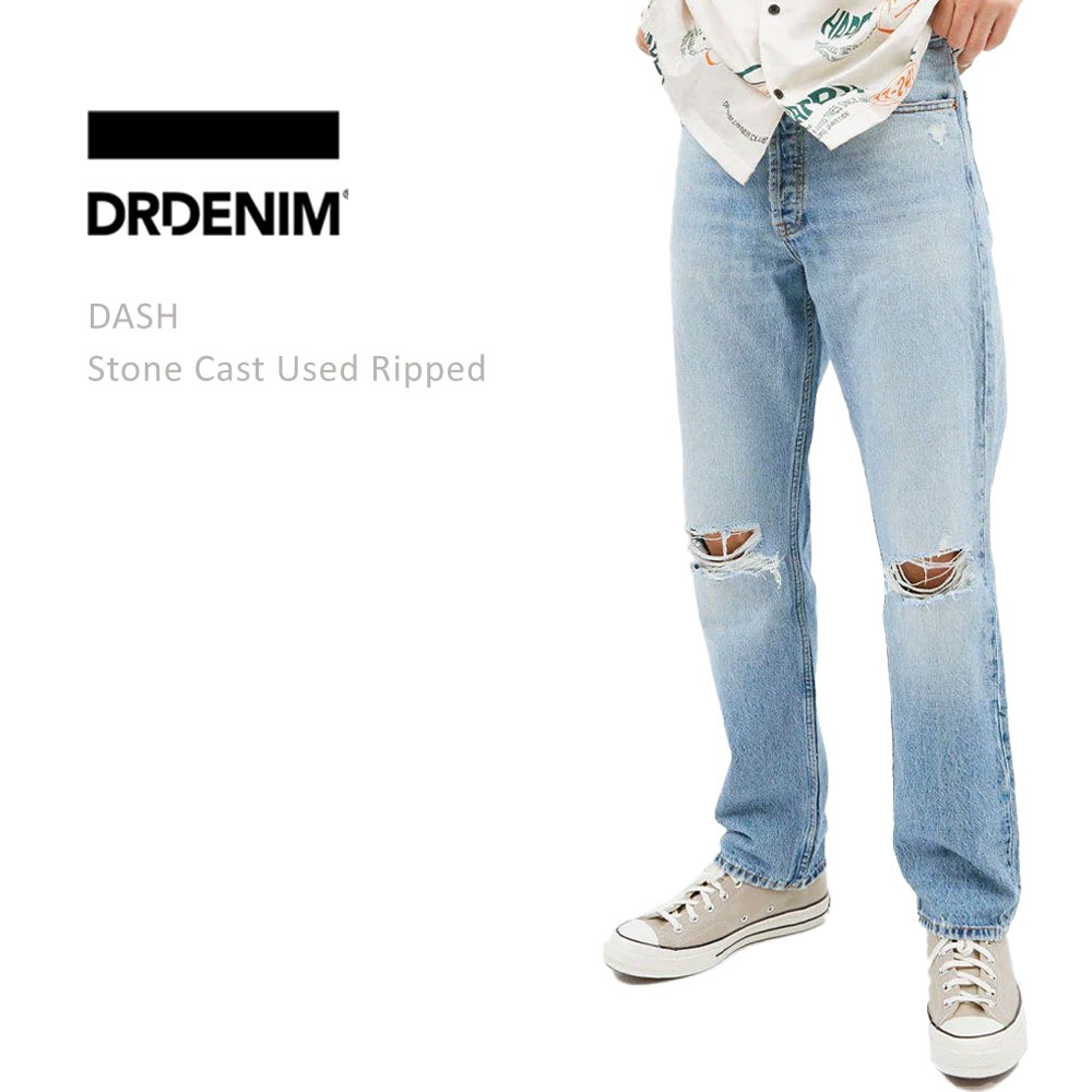 DR DENIM（ドクターデニム）　DASH Relaxed Straight Stone Cast Used Ripped リラックスストレート