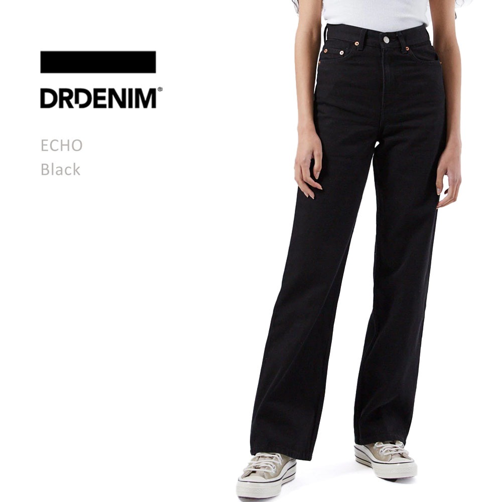 DR DENIM(ドクターデニム) ECHO Sky High Wide Leg Black ブラック ワイドデニム