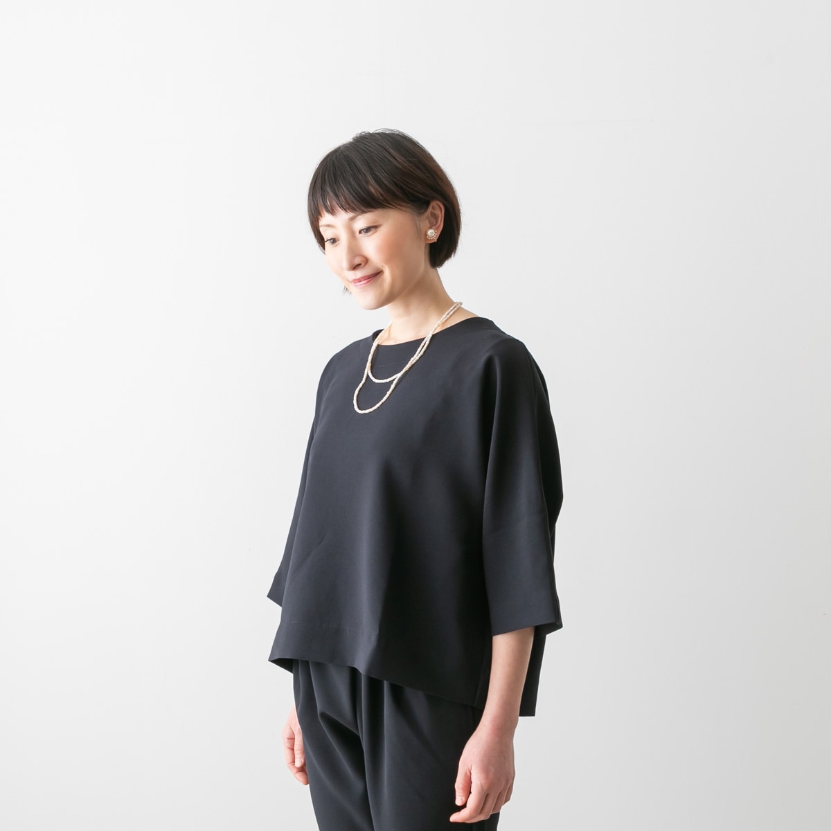 TRAVAIL MANUEL トラバイユ マニュアル ダブルクロス T ブラウス TM3001