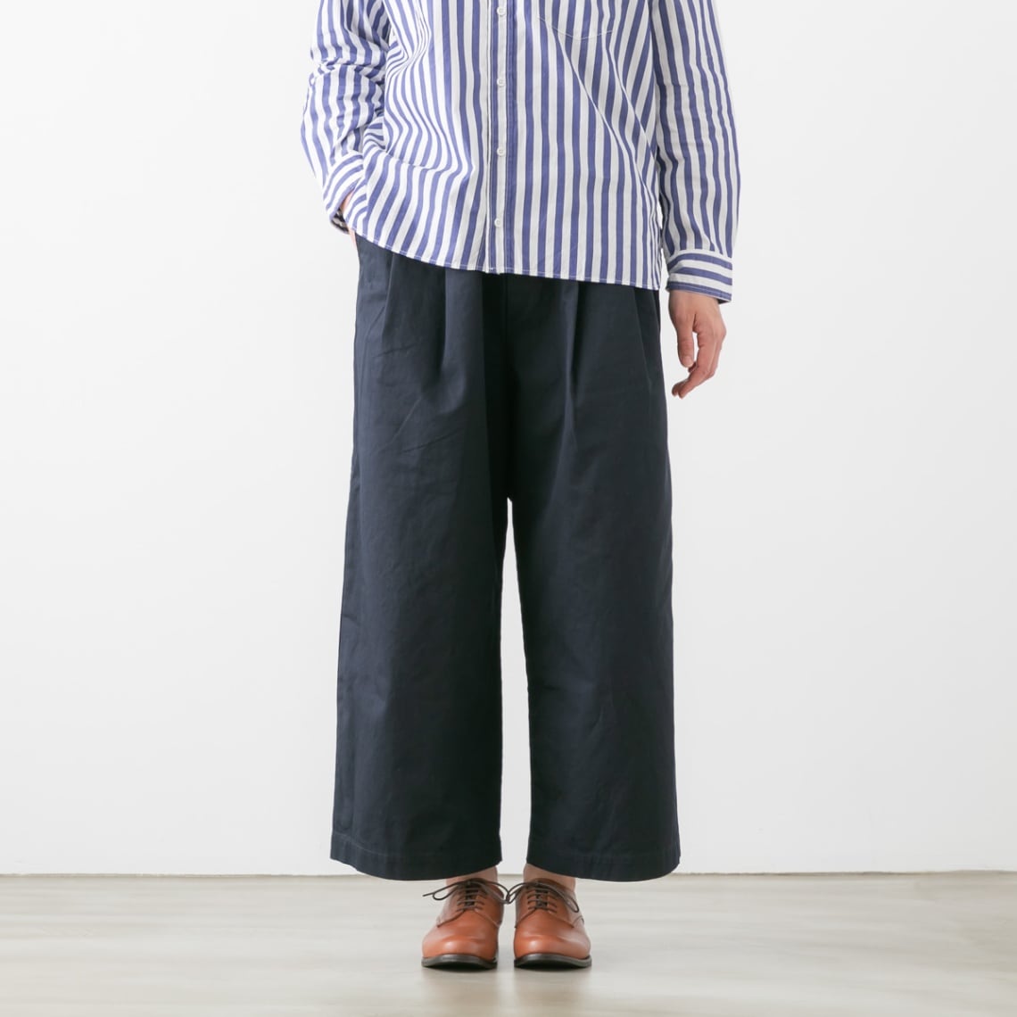 TRAVAIL MANUEL トラバイユ マニュアル コンパクト チノ 2タック ワイドパンツ TM5009