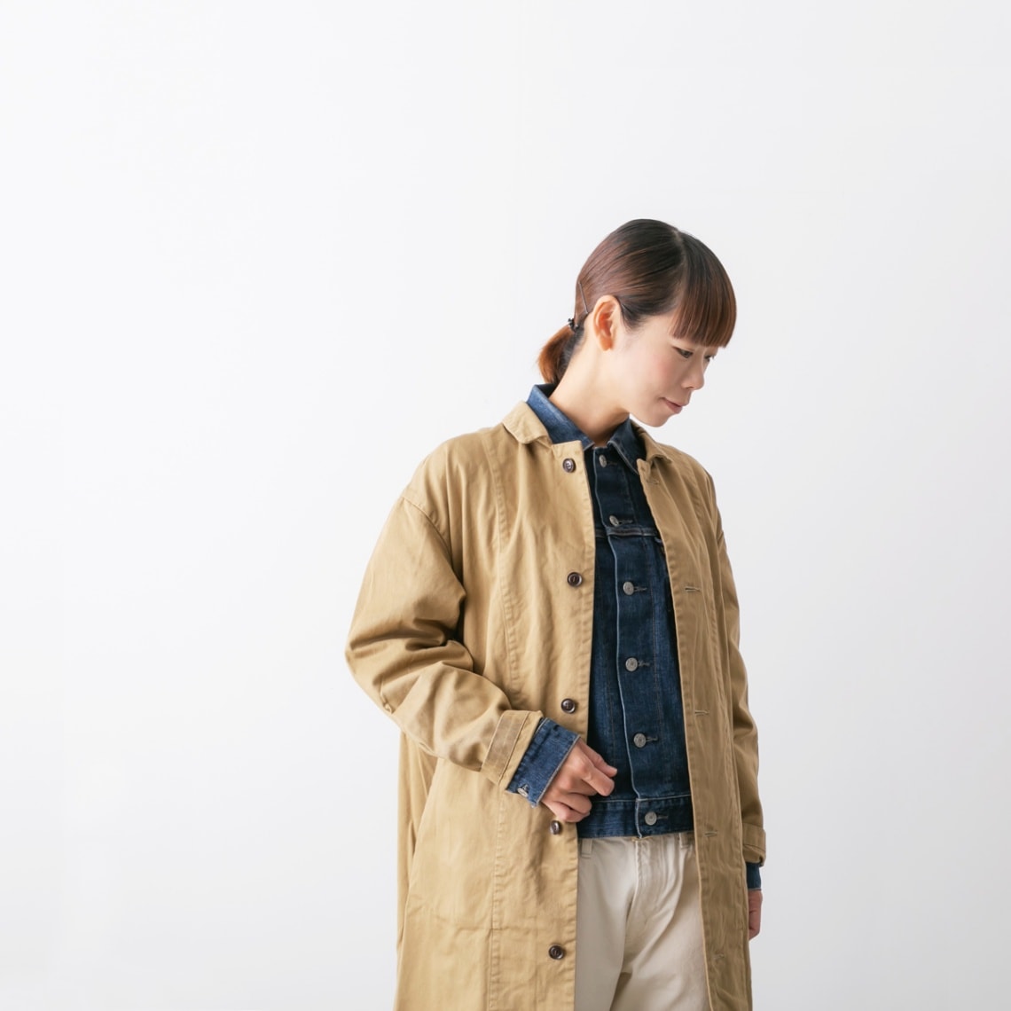 HARVESTY ハーベスティ コットン チノクロス オーバー コート 3色 A31803