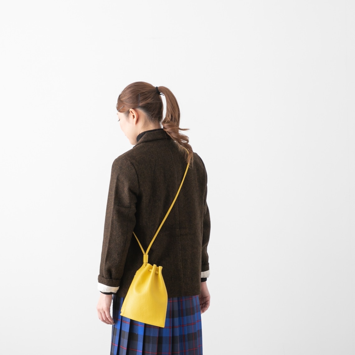 blancle ブランクレ S.LEATHER ZIP DRAWSTRING S サイドジップ 巾着 バッグ 6色 bc1171