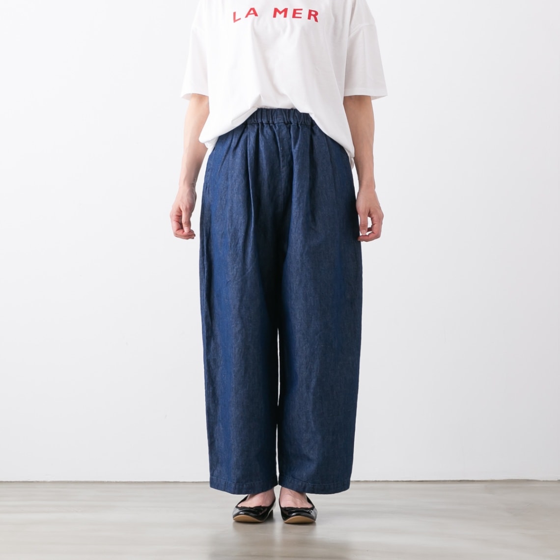 TRAVAIL MANUEL トラバイユ マニュアル コットンリネン デニム バームパンツ 2色 5048
