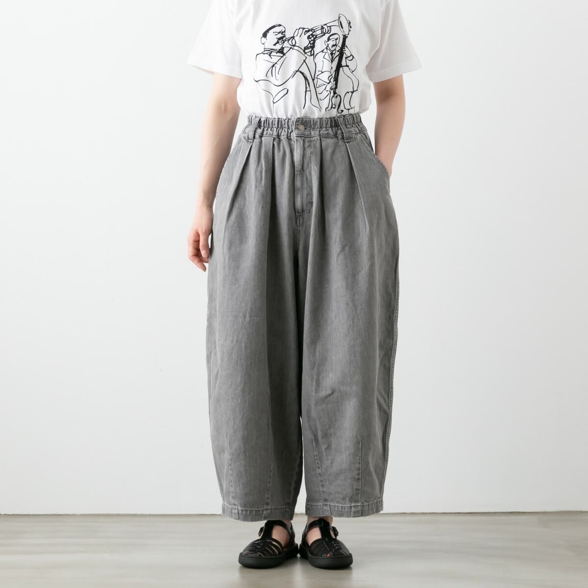 HARVESTY ハーベスティ BLACK DENIM CIRCUS PANTS ブラックデニム サーカスパンツ A12410