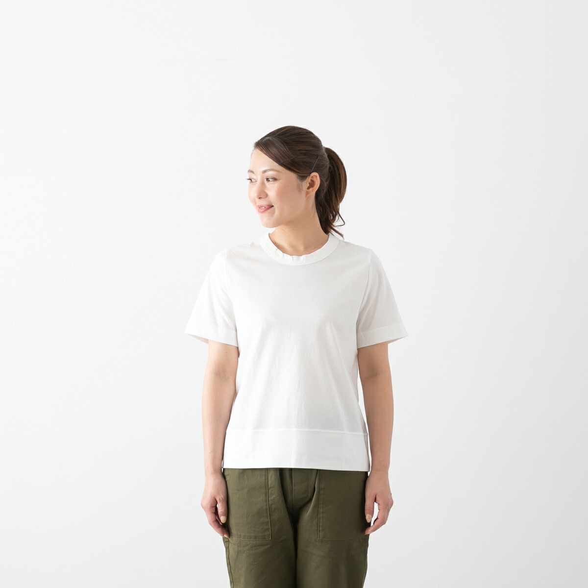 harmonie アルモニ 天竺 裾ダブル付 ゆったり TEE 6色 82270080