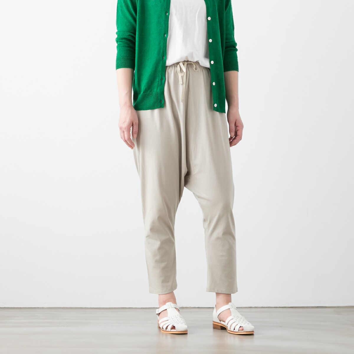 harmonie アルモニ 天竺 リラックス サルエル パンツ 4色 82220990