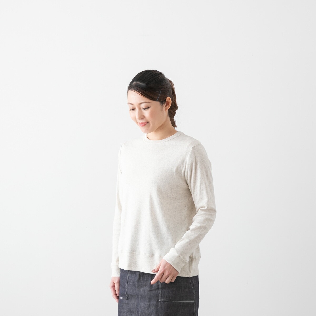 harmonie アルモニ フライス ゆったり 切り替え ロングスリーブ カットソー 7色 82100015