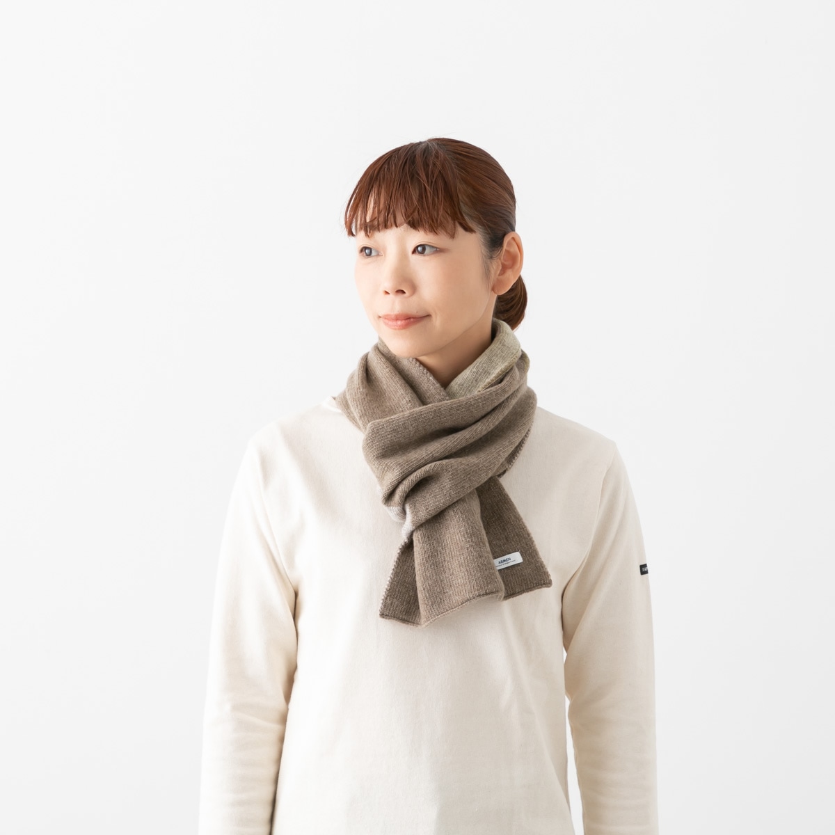 ARMEN アーメン 2TONE LOOP SCARF ウールカシミヤ 2トーン ループスカーフ 3色 BAAM1961CB