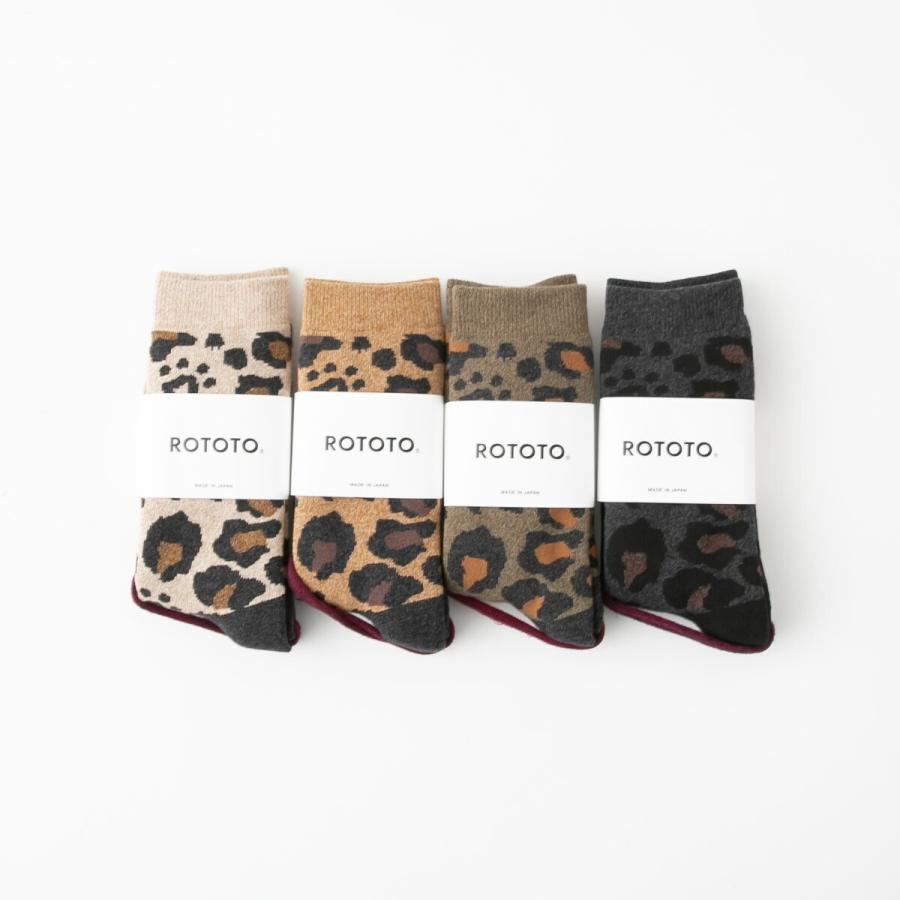 RoToTo ロトト PILE LEOPARD CREW SOCKS パイル レオパード ソックス 4色 R1340