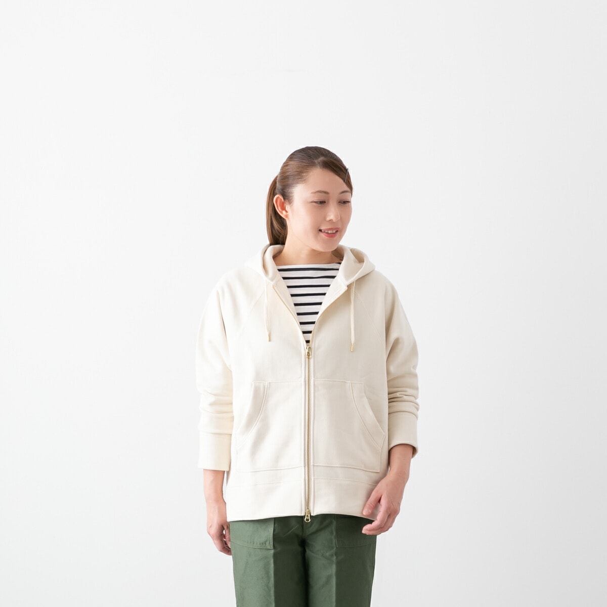 harmonie アルモニ パシフィック タンブラー 度詰め 裏起毛 ドルマン ジップアップ パーカー 2色 62300635