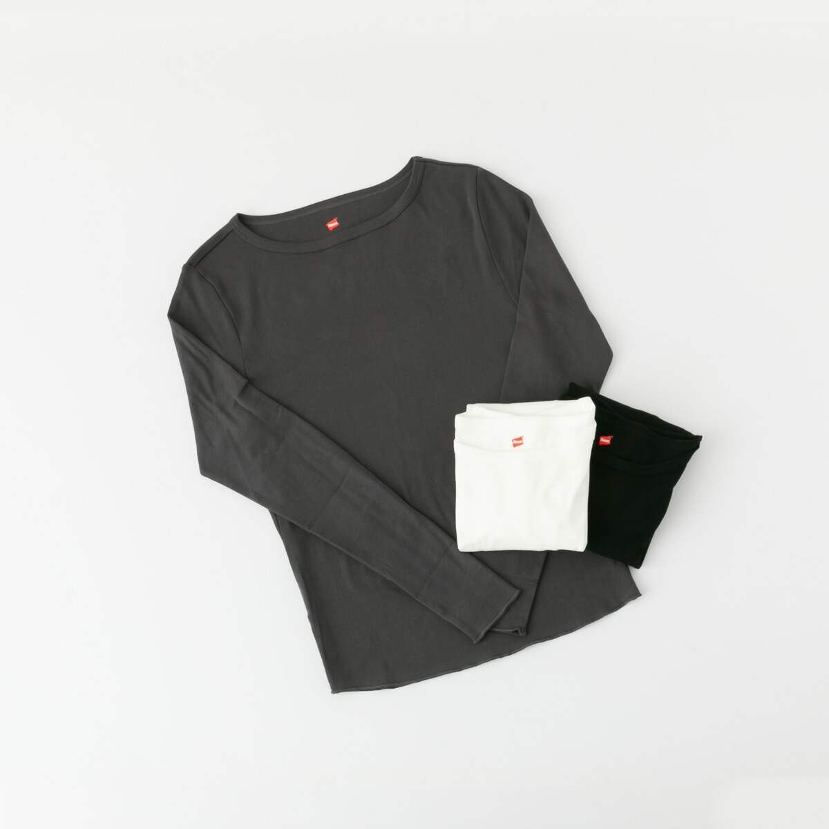 Hanes ヘインズ ホットコットン クルーネック ロングスリーブTシャツ 3色 HW4-A506